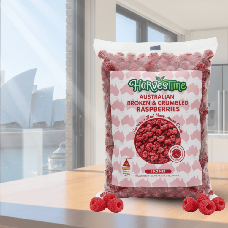 Harvestime Australian Raspberries Broken and Crumbled Bundle 3 x 1kg @ $12.45/kg - Buy Online Sydney | Frozberries