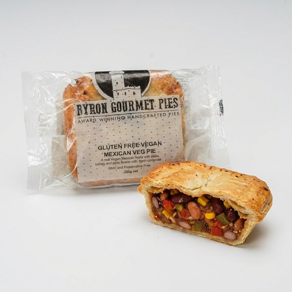 GFveganmexican Byron Gourmet Gluten Free Mexican Veg Pie - Buy Product Online Sydney NSW | Frozberries