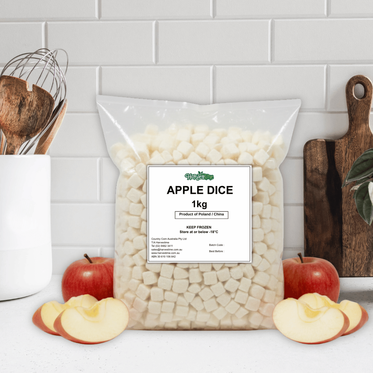 Harvestime Red Fuji Apple Dice 1Kg - Buy Online Sydney | Frozberries