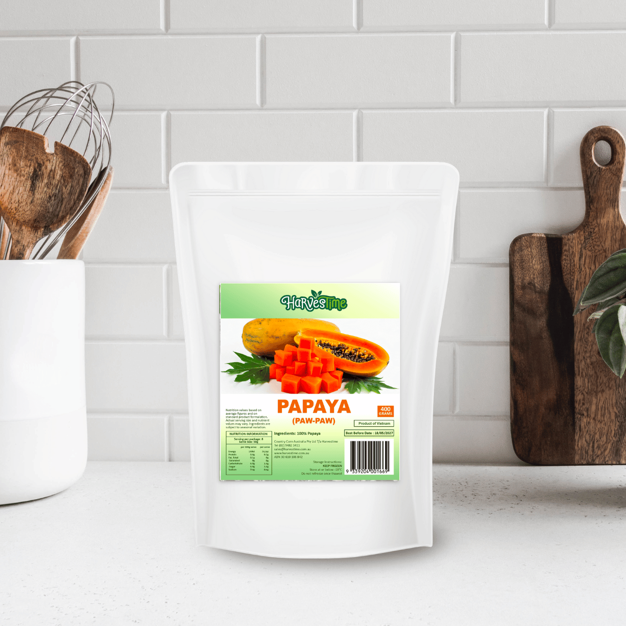 Harvestime Papaya 400g Harvestime Papaya 400g (Paw Paw) - Buy Product Online Sydney NSW | Frozberries