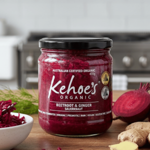 Kehoe's Organic Beetroot Ginger Sauerkraut 410g - Buy Online Sydney | Frozberries