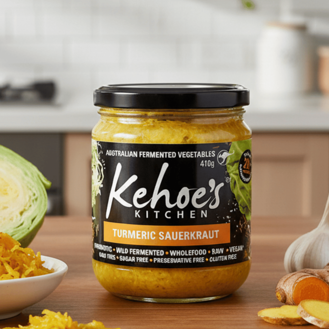 Kehoe's Turmeric Sauerkraut 410g - Buy Online Sydney | Frozberries