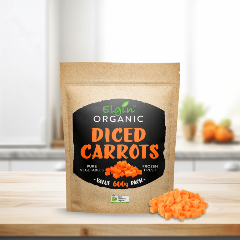 Elgin Organic Carrot Diced 600g - Buy Online Sydney | Frozberries