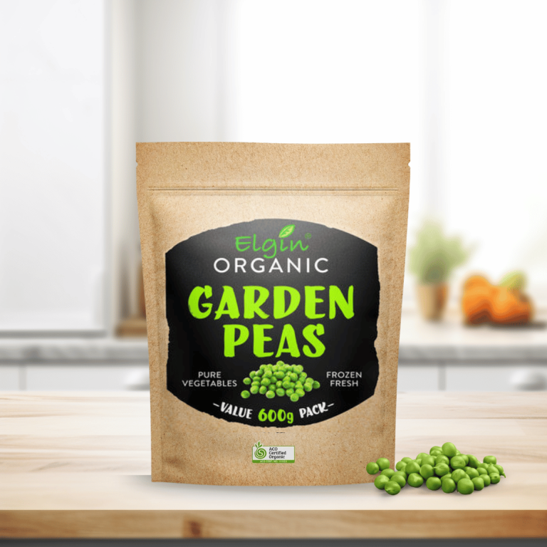 Elgin Organic Peas Bulk 12 x 600g @ $14.90/kg - Buy Online Sydney | Frozberries