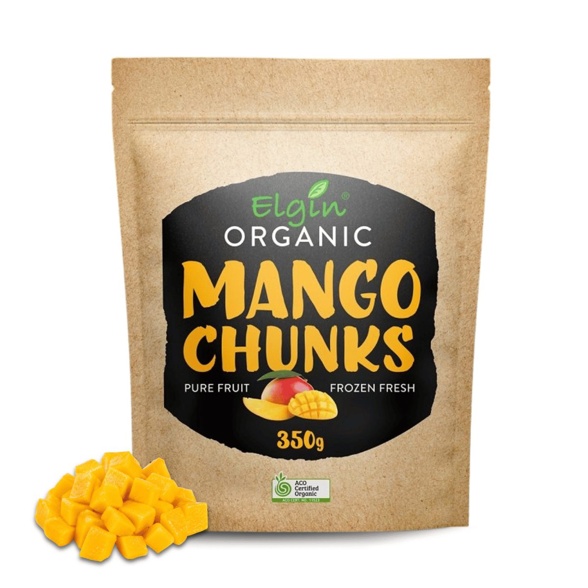 Organic Mango Chunks 350g Elgin Organic Mango Chunks 350g - Buy Online Sydney | Frozberries