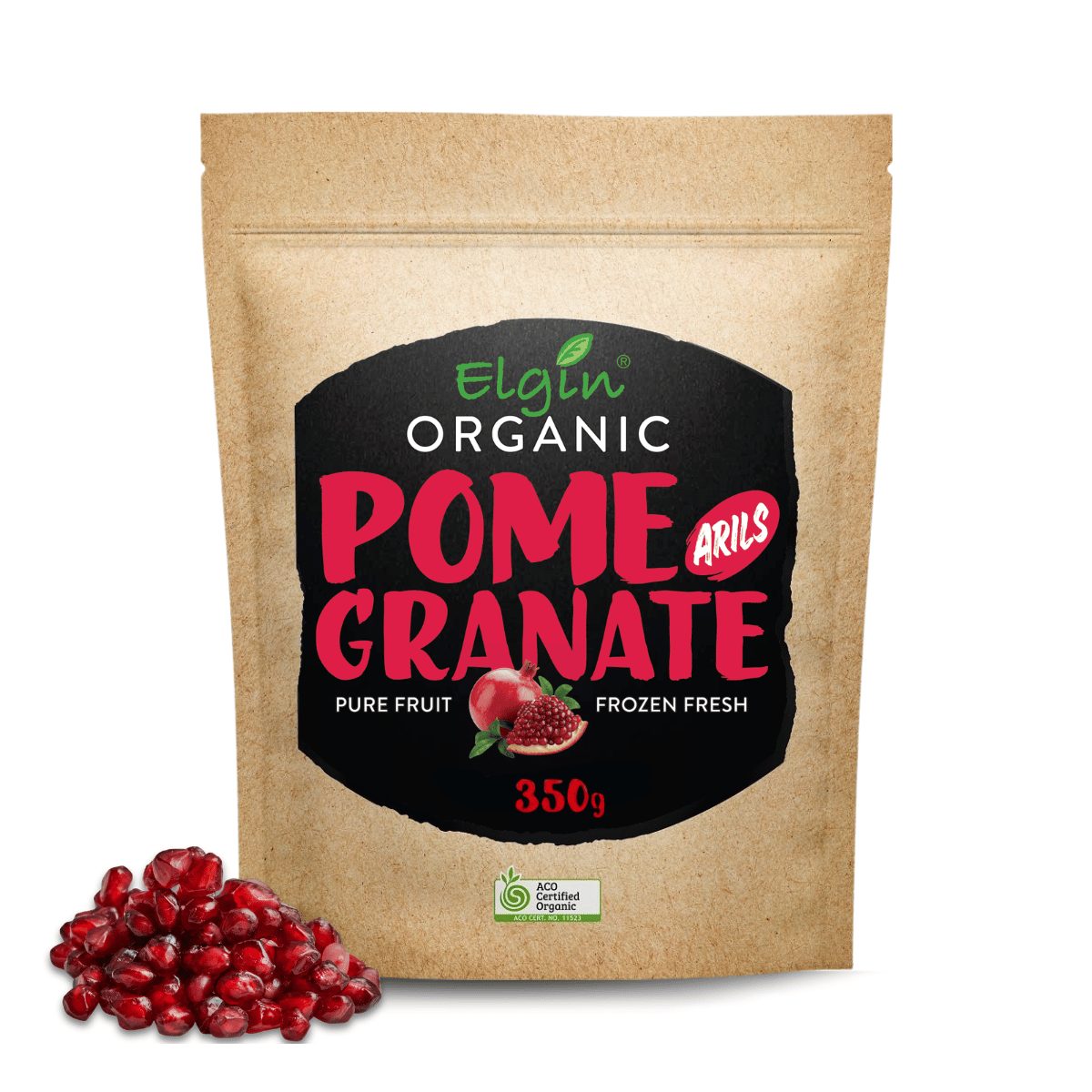 Organic Pomegranate - 350g Elgin Organic Pomegranate Arils 350g - Buy Online Sydney | Frozberries
