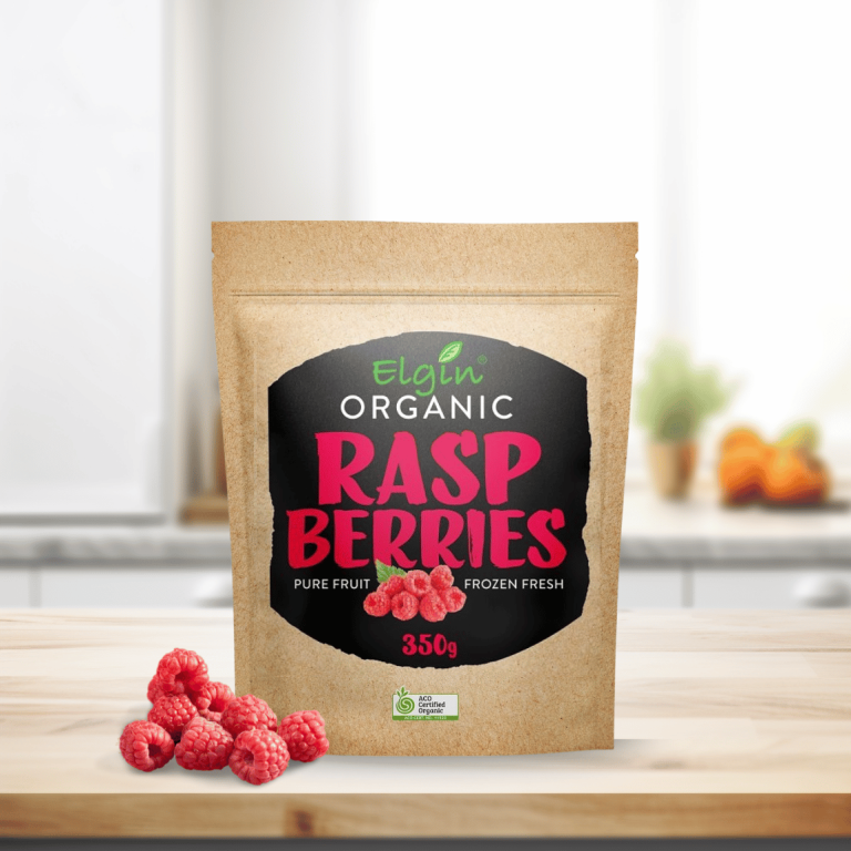 Elgin Organic Raspberries 350g - Buy Online Sydney | Frozberries