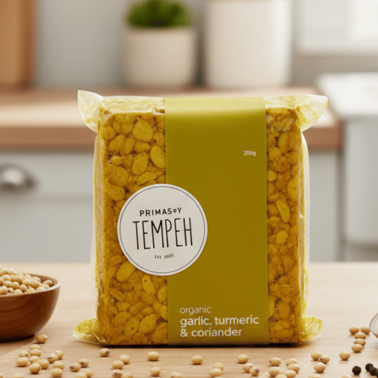 Primasoy Garlic Turmeric and Coriander Tempeh 250g - Buy Online Sydney | Frozberries