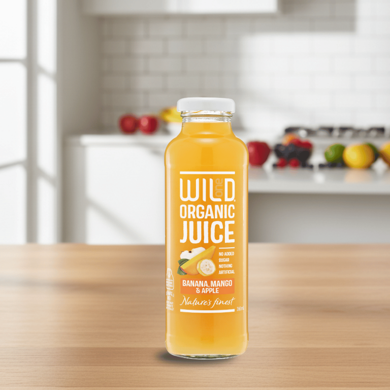 Wild One Organic Banana, Mango and Apple Juice 360ml - Buy Online Sydney | Frozberries