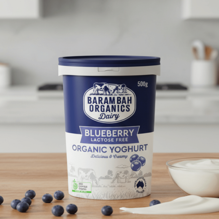 Barambah Organics Blueberry Yoghurt 500g - Buy Online Sydney | Frozberries