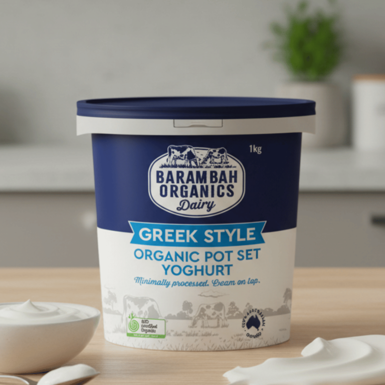 Barambah Organics Plain Greek Style Yoghurt 1 Kg - Buy Online Sydney | Frozberries