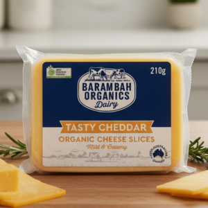Barambah Organics Sliced Cheddar 210g - Buy Online Sydney | Frozberries