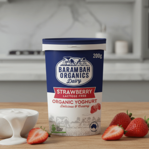 Barambah Organics Strawberry Yoghurt 200g - Buy Online Sydney | Frozberries