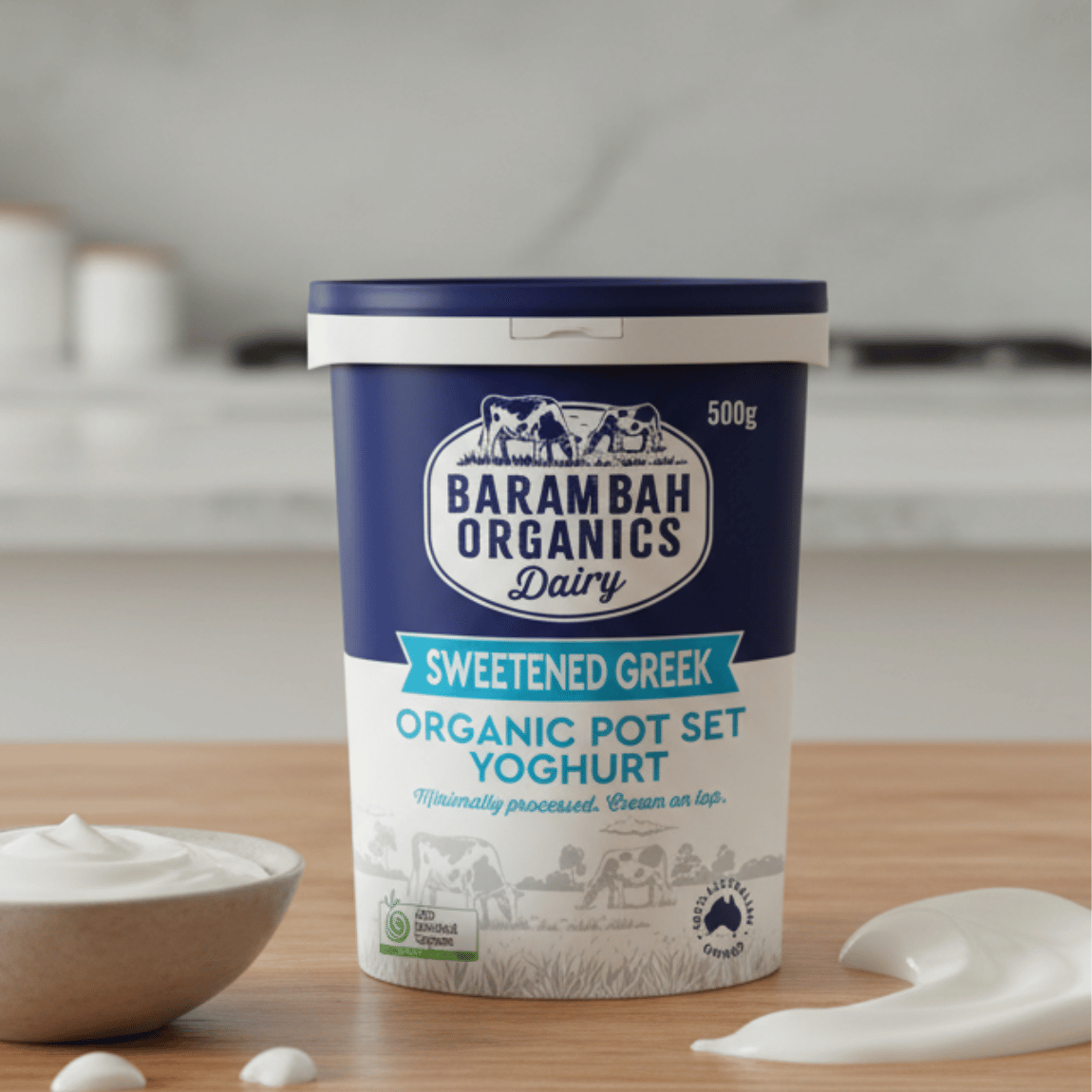 Barambah Organics Sweet Greek Yoghurt 500g - Buy Online Sydney | Frozberries