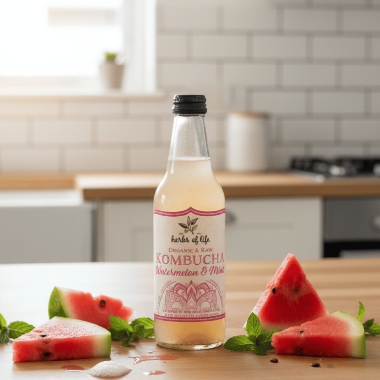 Herbs of Life Watermelon Mint Kombucha 330ml - Buy Online Sydney | Frozberries