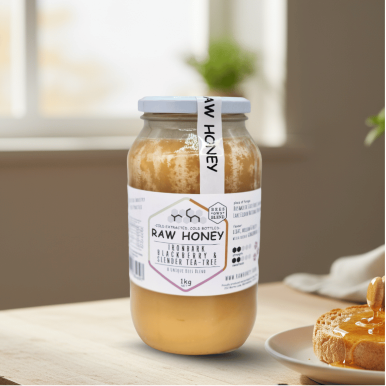 Raw Honey Ironbark Blackberry and Slender Tea Tree 1Kg - Buy Online Sydney | Frozberries