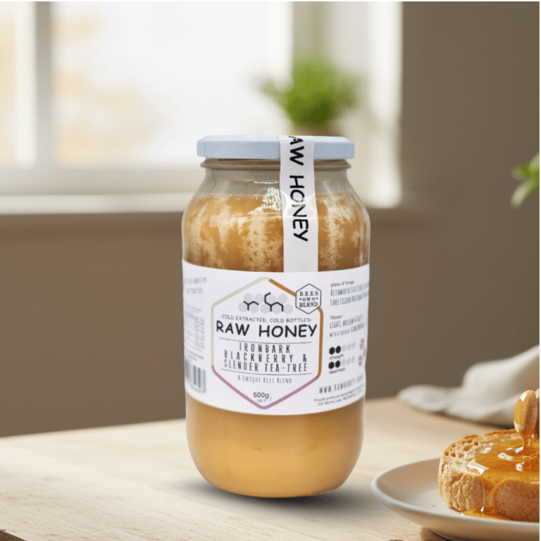 Raw Honey Ironbark Blackberry and Slender Tea Tress 500g - Buy Online Sydney | Frozberries