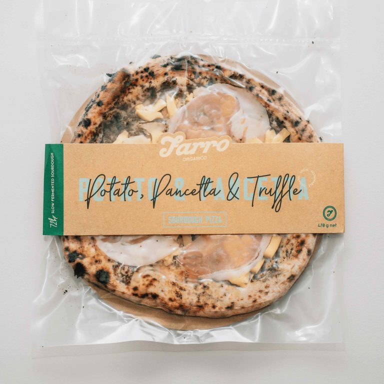 Farro Organic Potato , Pancetta and Truffle Sourdough Spelt Pizza 470g - Buy Online Sydney | Frozberries